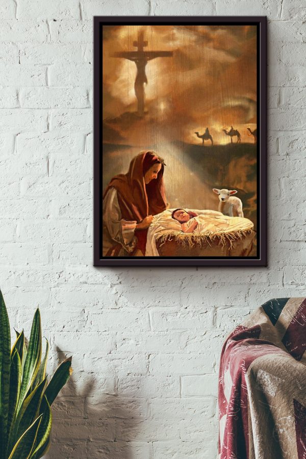 Birth Of A Child Christian Gift For Son Of God Christmas Decor Framed Canvas Framed Prints, Canvas Paintings - Image 2