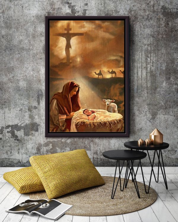 Birth Of A Child Christian Gift For Son Of God Christmas Decor Framed Canvas Framed Prints, Canvas Paintings - Image 4