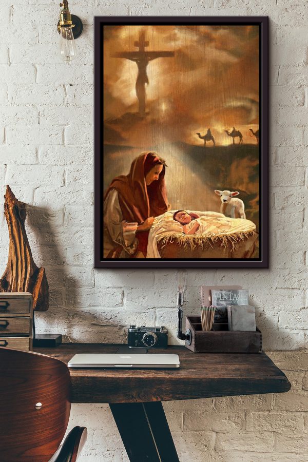 Birth Of A Child Christian Gift For Son Of God Christmas Decor Framed Canvas Framed Prints, Canvas Paintings - Image 3