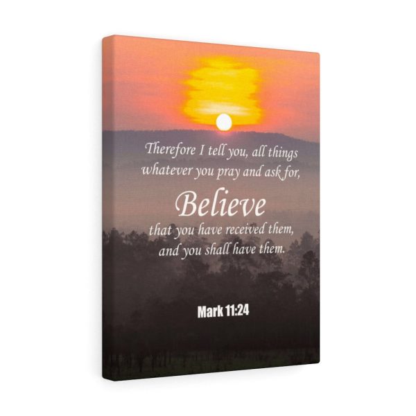 Bible Verse Canvas Believe Mark 11:24 Christian Scripture Art - Image 2