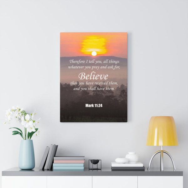 Bible Verse Canvas Believe Mark 11:24 Christian Scripture Art - Image 4