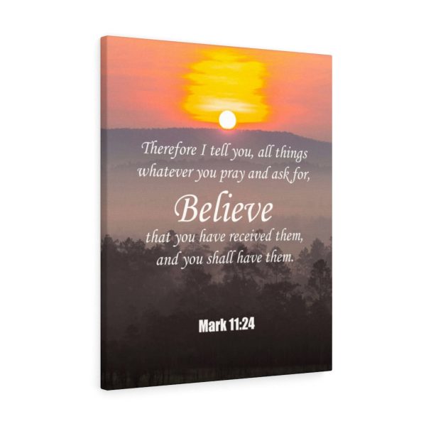 Bible Verse Canvas Believe Mark 11:24 Christian Scripture Art - Image 3