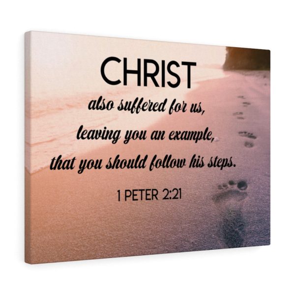 Scripture Canvas Follow Christ Steps 1 Peter 2:21 Christian Bible Verse Meaningful Framed Prints, Canvas Paintings