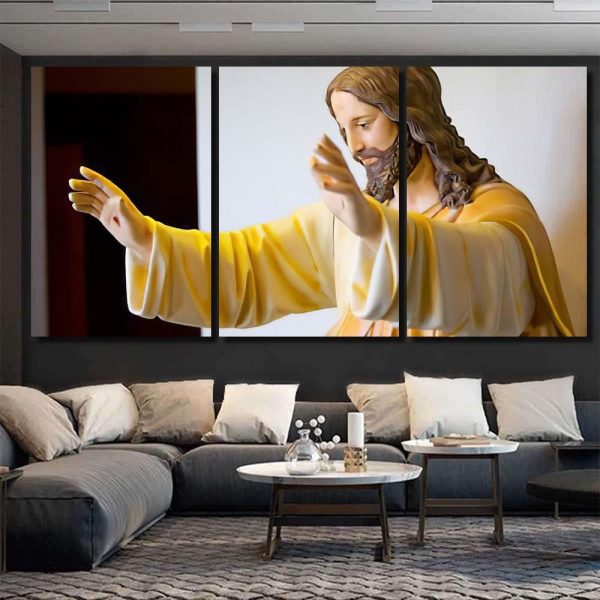 Jesus Statue 3 Christian Premium Multi Canvas Prints, Multi Piece Panel Canvas Luxury Gallery Wall Fine Art Print - Image 5