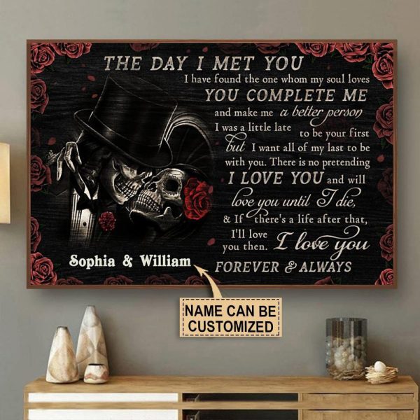 here Gifts Personalized Dance Skeleton The Day I Met You Canvas Home Decor - Image 2