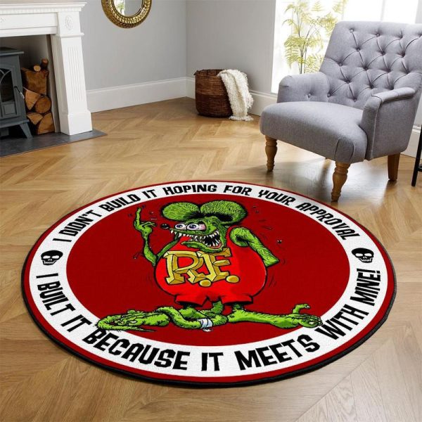 Rat Fink Hot Rod Round Mat Round Floor Mat Room Rugs Carpet Outdoor Rug Washable Rugs