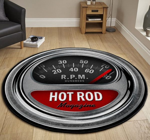 Retro Hot Rod Tach Round Mat Round Floor Mat Room Rugs Carpet Outdoor Rug Washable Rugs - Image 3