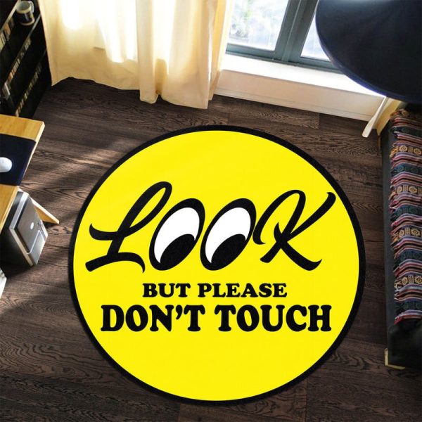 Look But Please Don??T Touch Garage Decor, Home Bar Decor Hot Rod Round Mat - Image 3