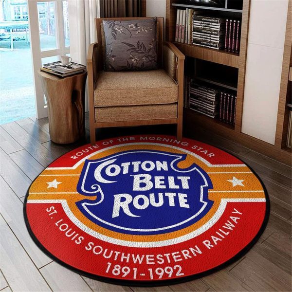 Ssw Cotton Round Mat Cotton Belt Route St. Louis Southwestern Round Floor Mat Room Rugs Carpet Outdoor Rug Washable Rugs - Image 2