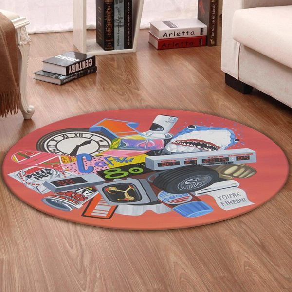 Btf Round Mat Back To The Future Marty Mcfly Delorean Dmc Bttf Round Floor Mat Room Rugs Carpet Outdoor Rug Washable Rugs - Image 2