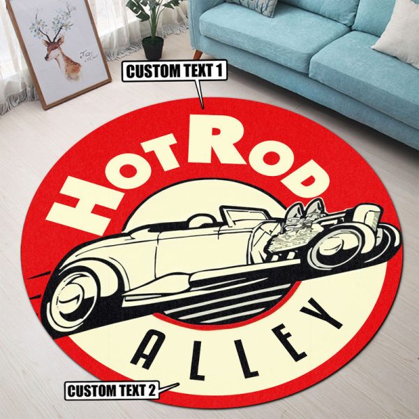 Personalized Hot Rod Round Mat Round Floor Mat Room Rugs Carpet Outdoor Rug Washable Rugs - Image 2