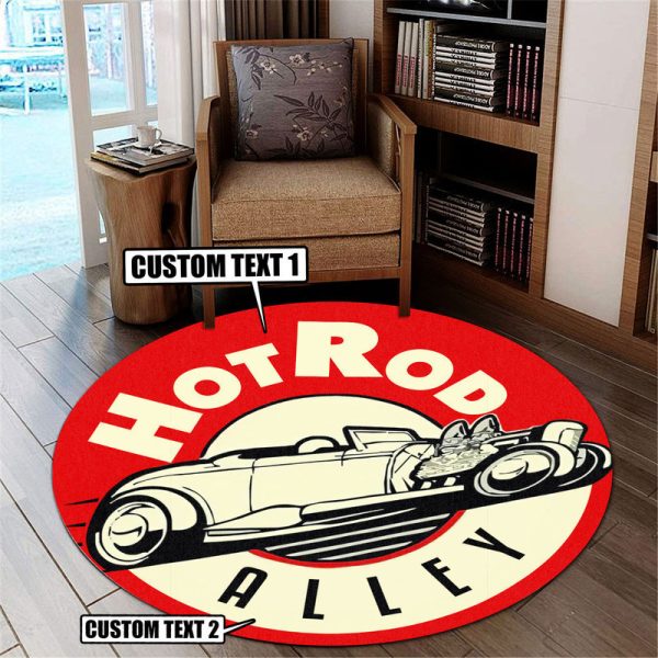 Personalized Hot Rod Round Mat Round Floor Mat Room Rugs Carpet Outdoor Rug Washable Rugs - Image 3