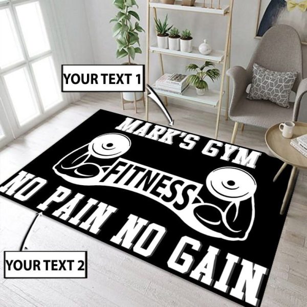 Personalized Home Gym Decor Fitness Area Rug Washable Rugs Carpet - Image 2