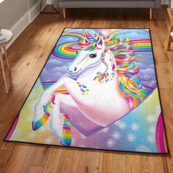 Unicorn Puppies Rugs Unicorn Rug Rectangle Rugs Washable Area Rug Non-Slip Carpet For Living Room Bedroom