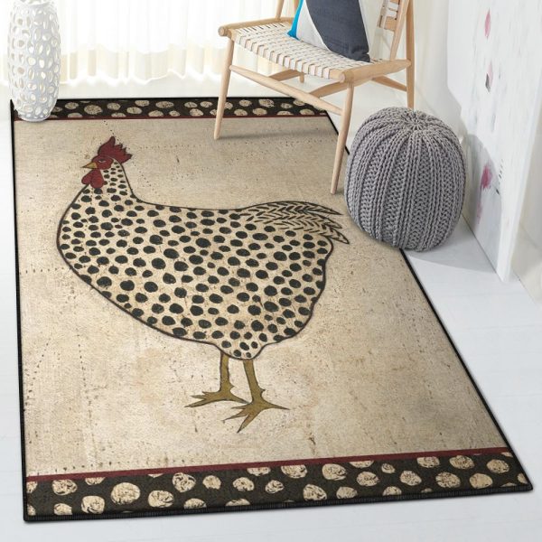 Chicken Kitchen Rugs Spotted Chicken Rug Rectangle Rugs Washable Area Rug Non-Slip Carpet For Living Room Bedroom