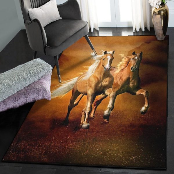 Horsing Washable Rugs Gorgeous Palomino Horses Rug Rectangle Rugs Washable Area Rug Non-Slip Carpet For Living Room Bedroom