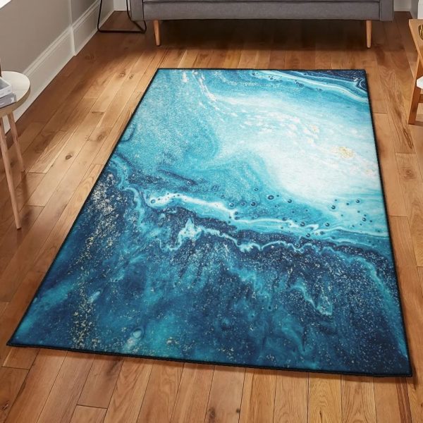 Watercolor Rugs Watercolor Rug Rectangle Rugs Washable Area Rug Non-Slip Carpet For Living Room Bedroom