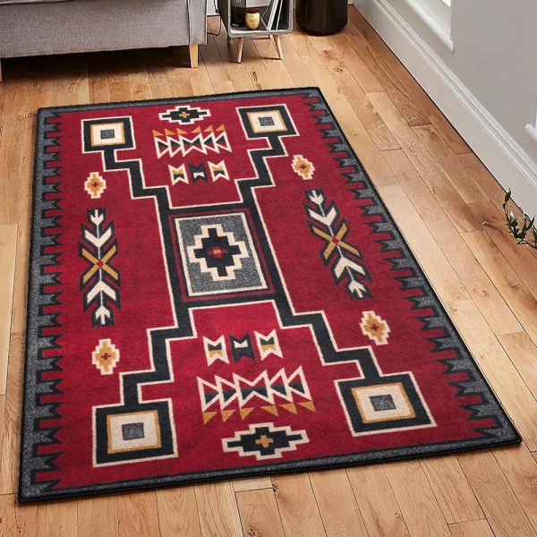 Native American Carpets Native American 13 Rug Rectangle Rugs Washable Area Rug Non-Slip Carpet For Living Room Bedroom