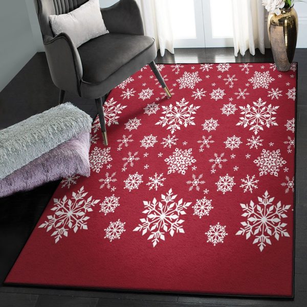 Rugs Falling Snow Embroidered Rug Rectangle Rugs Washable Area Rug Non-Slip Carpet For Living Room Bedroom - Image 2