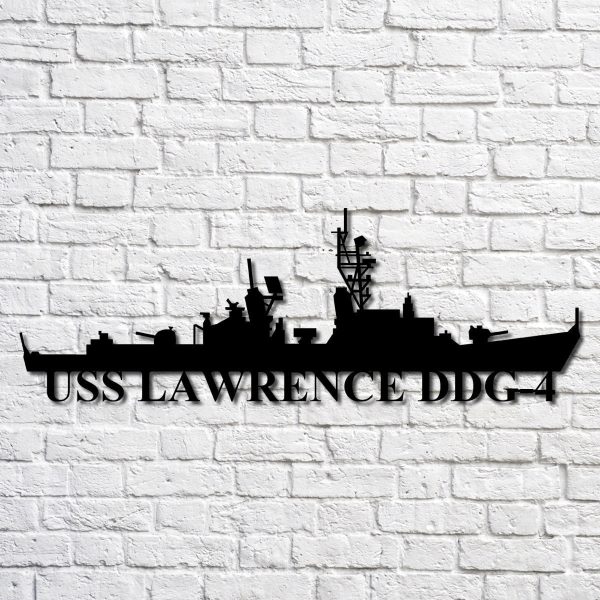 Uss Lawrence Ddg4 Navy Ship Metal Art, Custom Us Navy Ship Cut Metal S