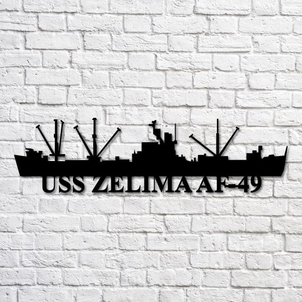 Uss Zelima Af49 Navy Ship Metal Art, Custom Us Navy Ship Cut Metal Sig