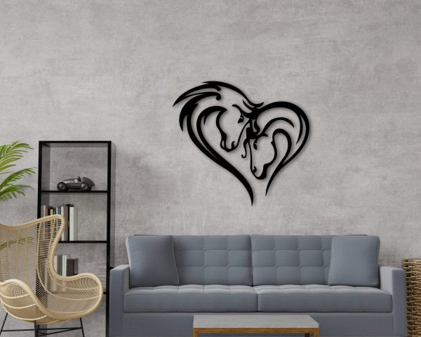 Metal Horse Heart Sign, Metal Horse Decor, Horse Heart Metal Sign, Hor - Image 2