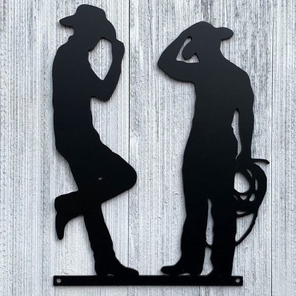 Two Cowboys Metal Sign Cutout Cut Metal Sign Wall Metal Art Decoration