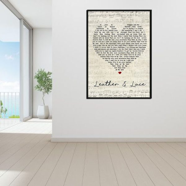 Stevie Nicks Leather And Lace Script Heart Song Lyric Art Print - Canvas Print Wall Art Home Decor - Image 6