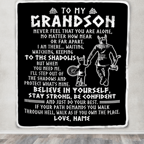 Personalized To My Grandson Blanket Viking Never Feel You Are Alone Sc - Image 6