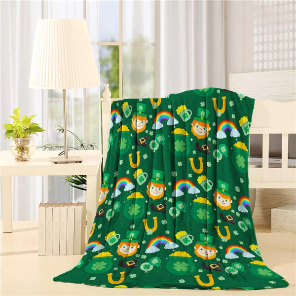 Blanket For Bedroom Living Rooms Sofa Couch - Leprechaun And Gold Coin