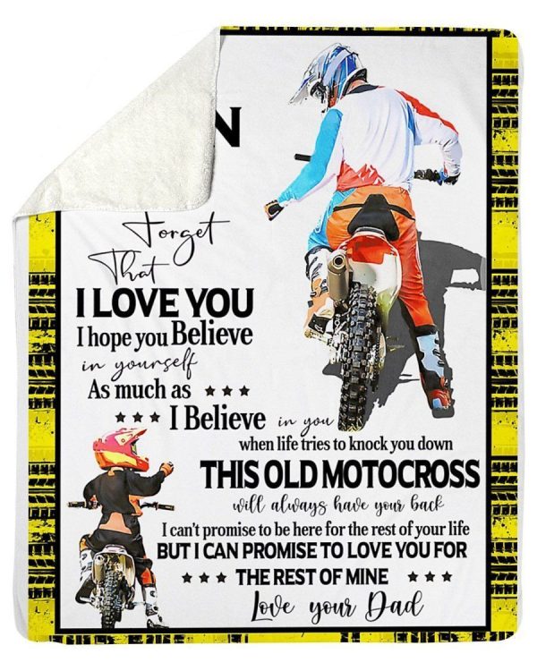 To My Son Motocross Fleece Blanket