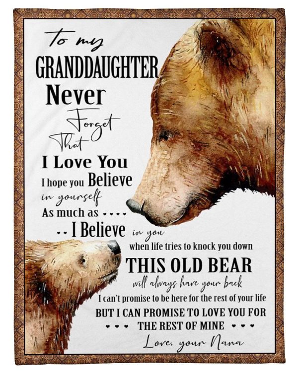 Bear Lovely Message From Nana Gifts For Granddaughters Fleece Blanket - Image 2