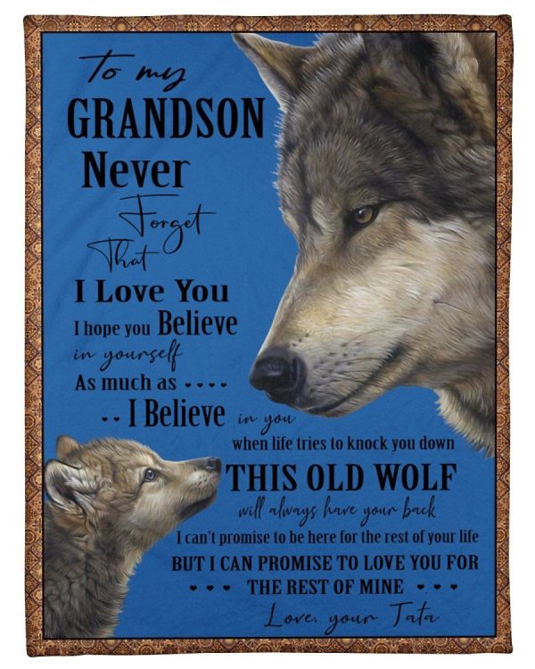 Wolves Love Message To Grandson From Tata Fleece Blanket