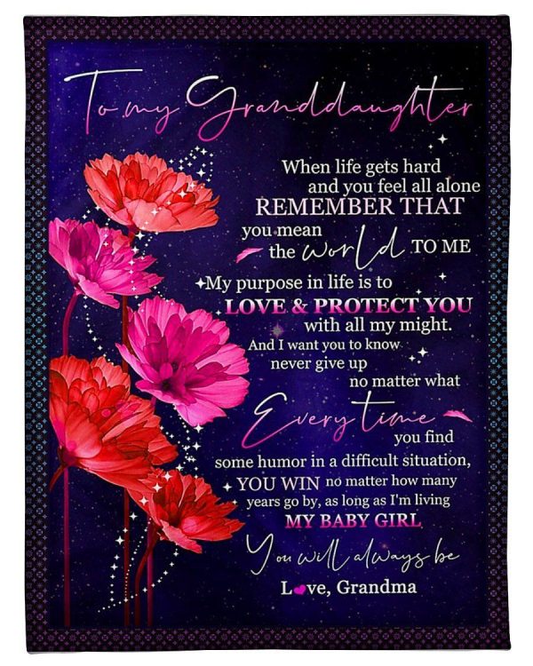 Love And Protect You With All My Might To Granddaughter Fleece Blanket