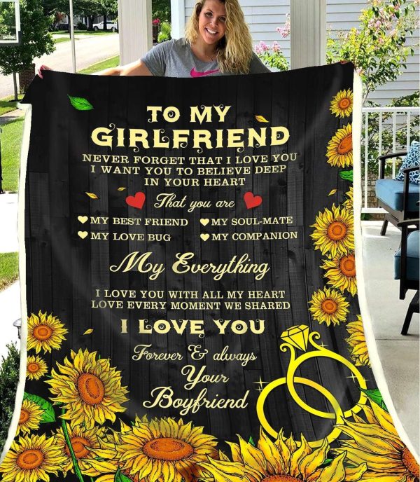 Sunflower Blanket Giving Girlfriend You Are My Everything