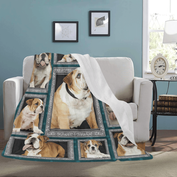 3d Funny English Bulldog Dog Lover Gift Fleece Blanket - Image 3