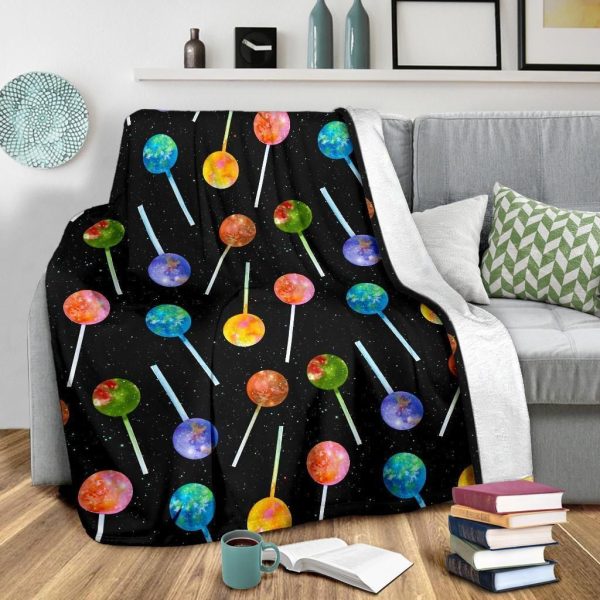 Galaxy Lollipop Pattern Print Design Fleece Blanket - Image 3