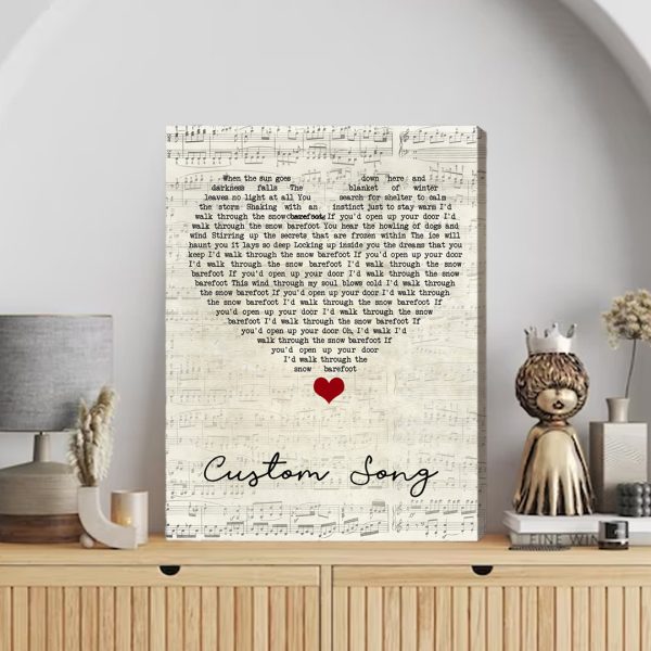 Stevie Nicks Leather And Lace Script Heart Song Lyric Art Print - Canvas Print Wall Art Home Decor - Image 3