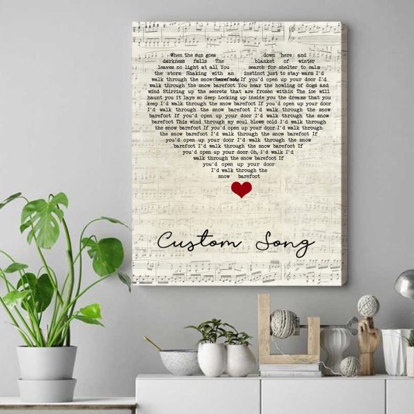 Stevie Nicks Leather And Lace Script Heart Song Lyric Art Print - Canvas Print Wall Art Home Decor - Image 2