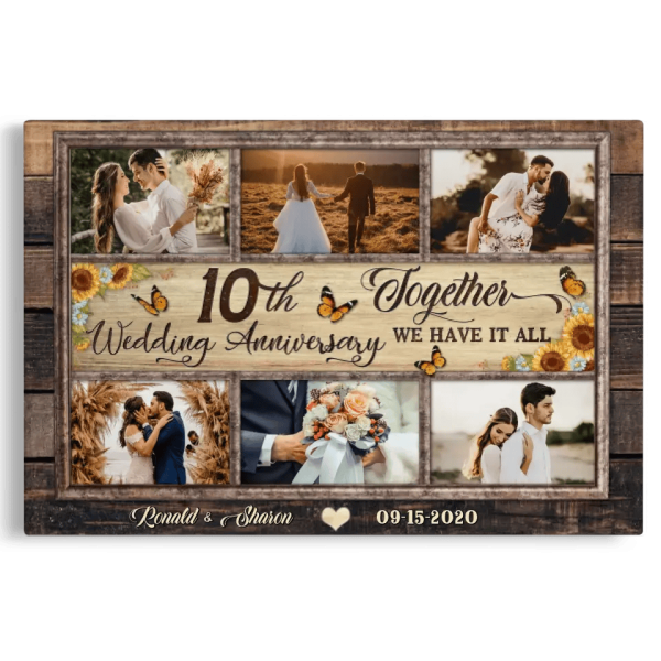 Personalized Canvas Prints, Custom Photos, Couple Gifts, Anniversary Gifts, 10th Anniversary Photo Gift Together We Have It All Dem Canvas - Image 5