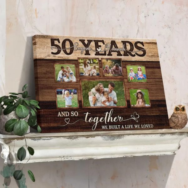 Personalized Canvas Prints, Custom Photos, Couple Gifts, Anniversary Gifts, 50th Anniversary Couple Love Wife Husband Dem Canvas - Image 6