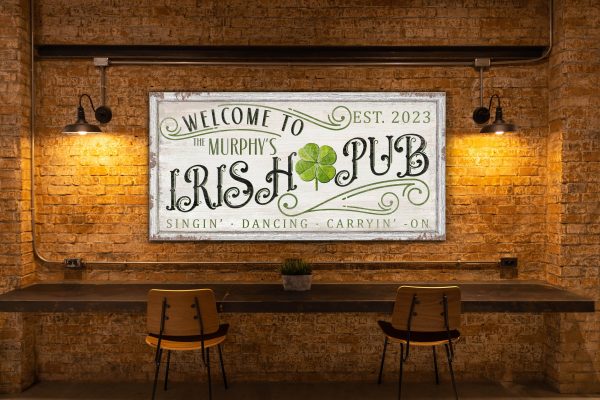 Personalized Irish Pub Sign, Custom St. Patrick'S Day Decor, Home Pub Sign, Basement Bar Decor, Outdoor Wall Hanging, Rustic Welcome Sign - Image 4