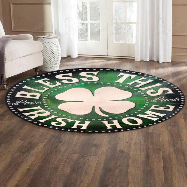 Bless This Irish Home Round Mat Round Floor Mat Room Rugs Carpet Outdoor Rug Washable Rugs - Image 2