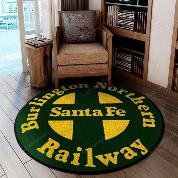 Santafe Round Mat Burlington Northern Santa Fe Railway Round Floor Mat Room Rugs Carpet Outdoor Rug Washable Rugs - Image 2