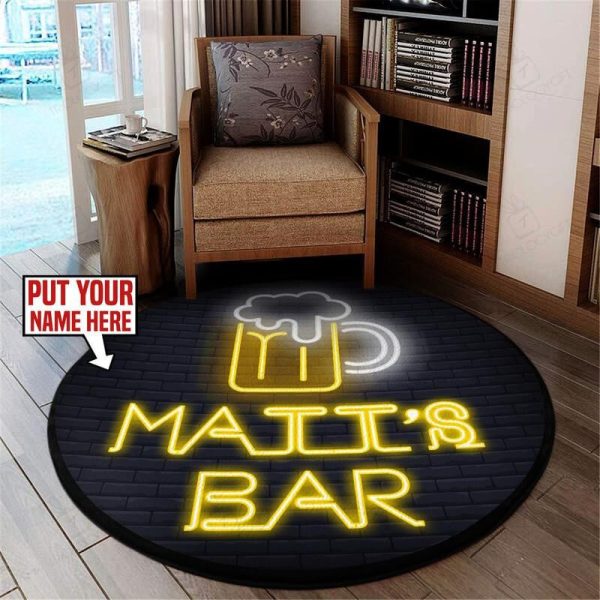 Personalized Bar Round Mat Round Floor Mat Room Rugs Carpet Outdoor Rug Washable Rugs