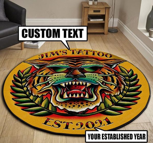 Personalized Tattoo Studio Round Mat Round Floor Mat Room Rugs Carpet Outdoor Rug Washable Rugs - Image 3