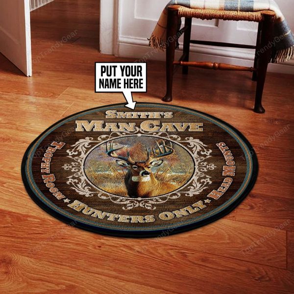 Man Cave Hunters Only Round Rug, Carpet 06448 - Image 2