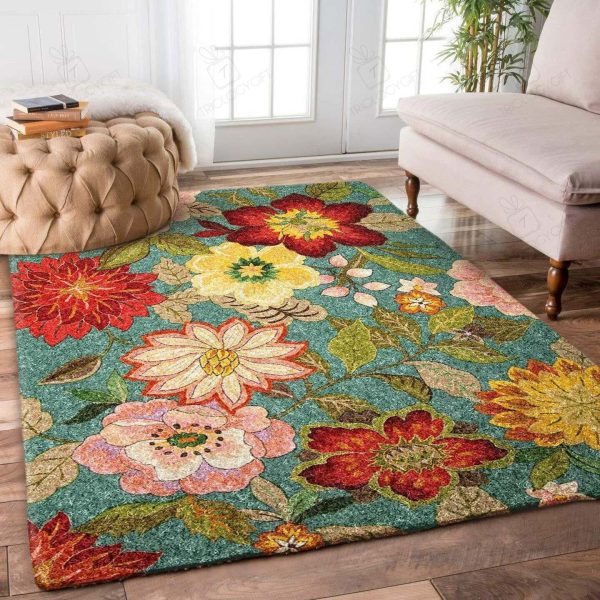 Flower Rectangle Rug Decor Area Rugs For Living Room Bedroom Kitchen Rugs Home Carpet Flooring Rs013760 Print