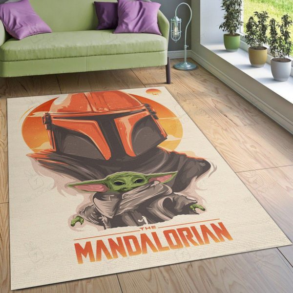 Mandalorian Baby Yoda Ver39 Noel Gift Rectangle Area Rugs Carpet For Living Room, Bedroom, Kitchen Rugs, Non-Slip Carpet Rp121729 Print