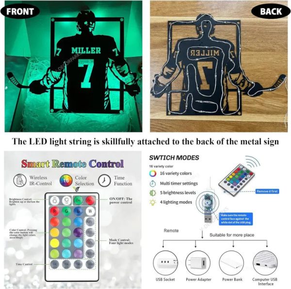 Personalized Archery Metal Wall Art With Led Lights, Custom Archer Nam - Image 5